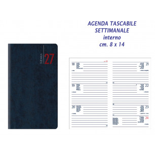 Agenda 2027 tascabile formato cm. 8x14 colore blu