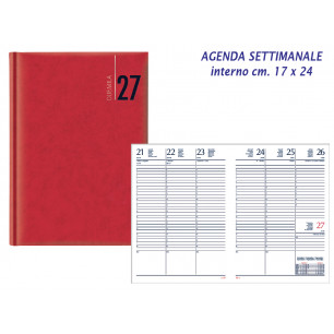Agenda 2027 settimanale cm. 17x24 colore ROSSO