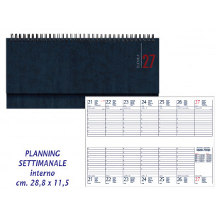 Planning 2027 settimanale spiralato cm. 28,8x11,5 colore BLU