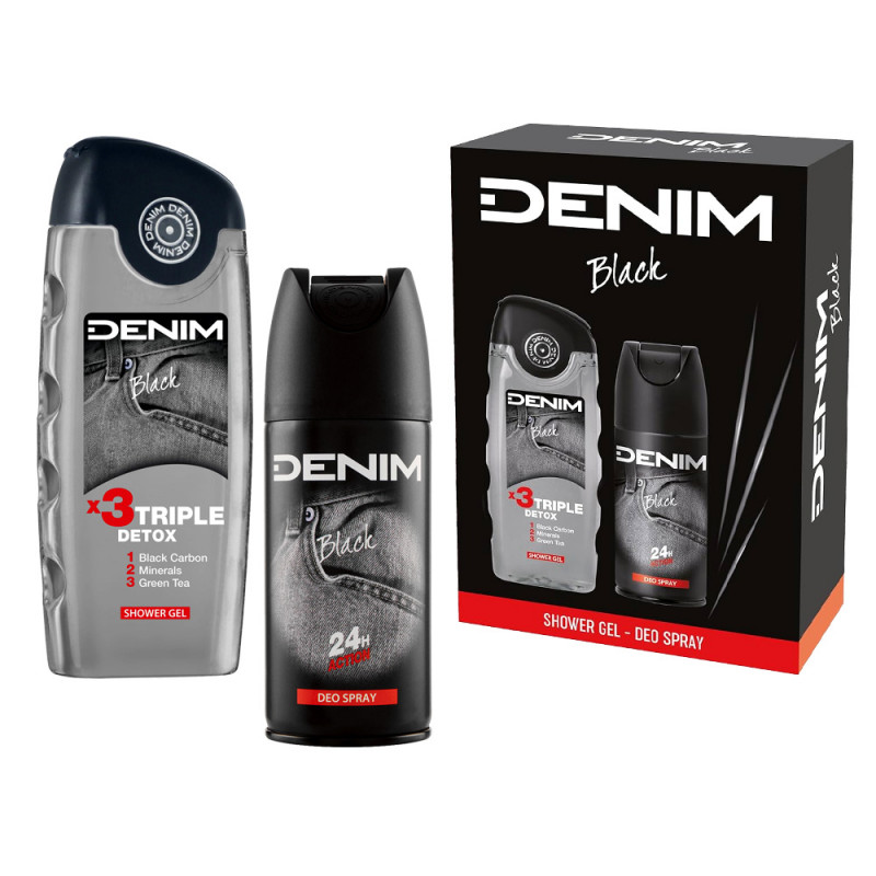 Set Regalo Denim Black con 1 deo da 150 ml e 1 doccia gel da 250 ml