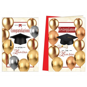 Biglietti Laurea con palloncini