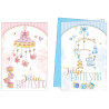 Biglietti Battesimo giostrine con strass applicati e paillettes