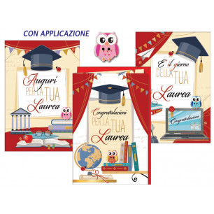 Biglietti Laurea con applicazione e oro 3D
