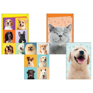 Biglietti con cani e gatti senza testo