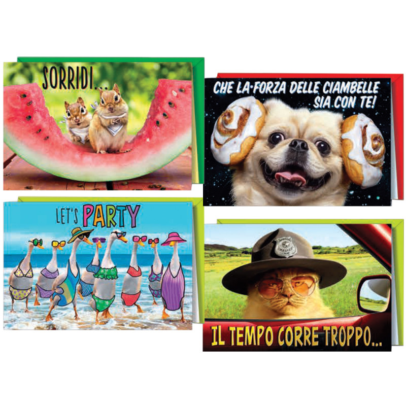 Biglietti Compleanno Humor con animali buffi