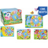 Puzzle orologio con animali display 12 pz in 4 ass.ti