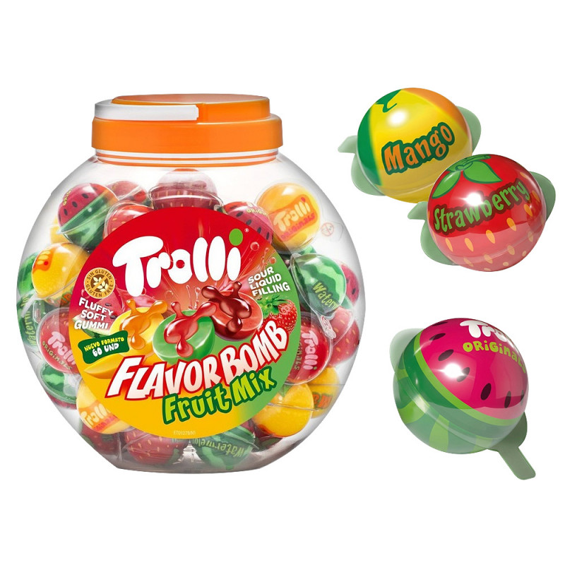 Boccia con caramelle Flavorbom Fruit Mix da 60 pz