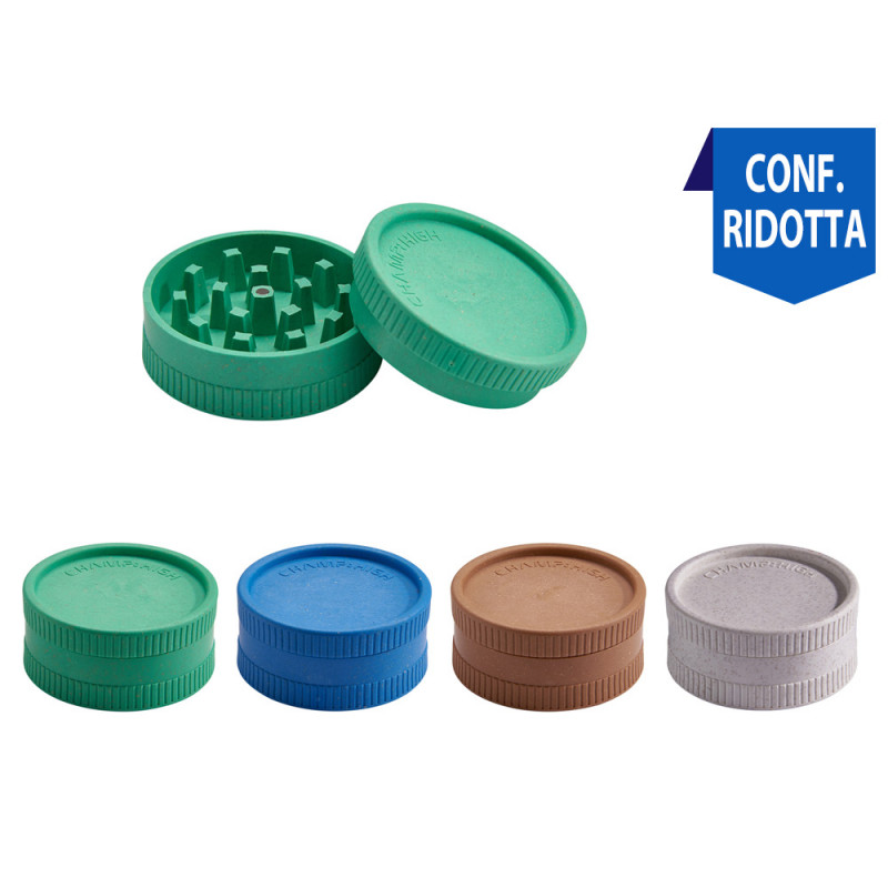 Grinder Champ in plastica in 2 parti diam 55mm in 4 colori