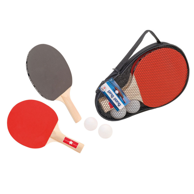 Set 2 racchette ping pong con 2 palline in borsa