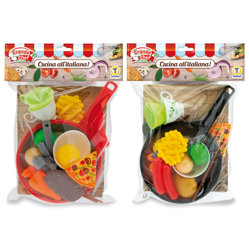 Pentola giocattolo con accessori da cucina