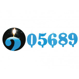 Candeline scintillanti 0-9 colore azzurro