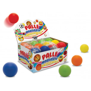 Palline colorate antistress diam. 6,3 cm display 24 pz
