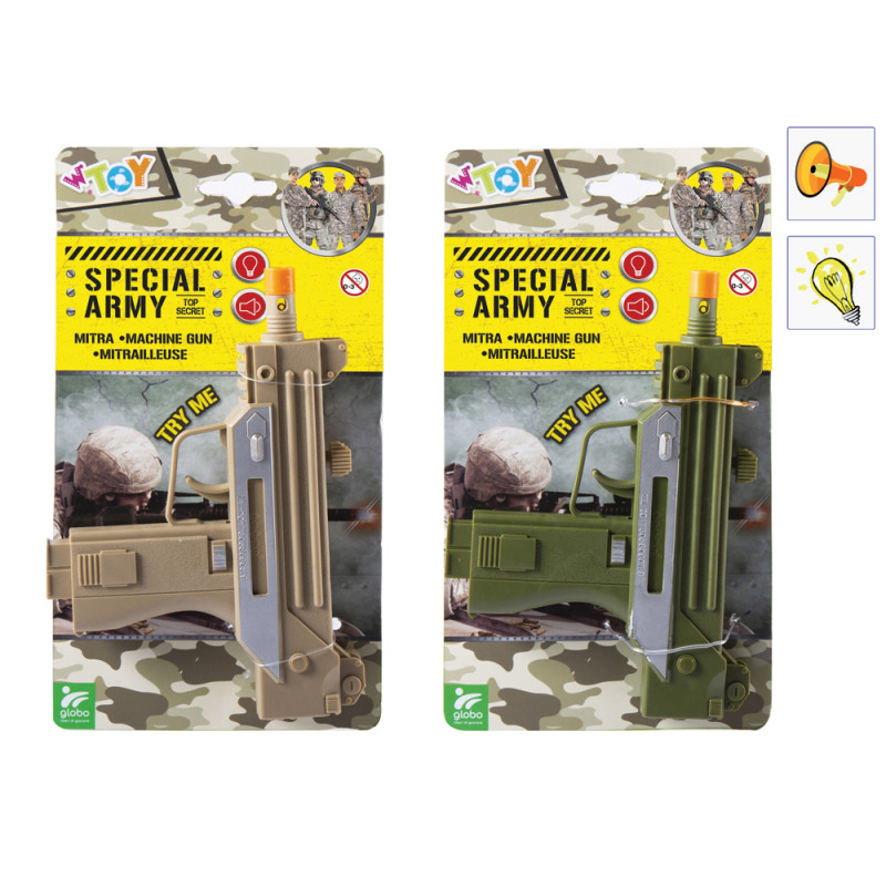 Mitraglietta militare con luci e suoni 2 colori