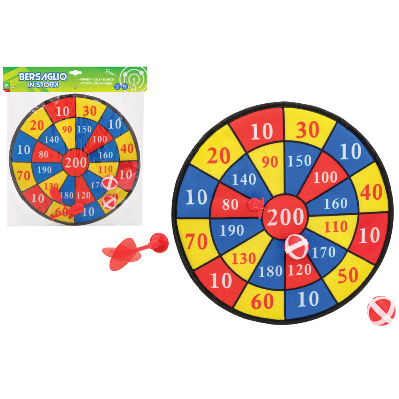 Bersaglio cm. 35 con 2 palline e 2 freccette in velcro