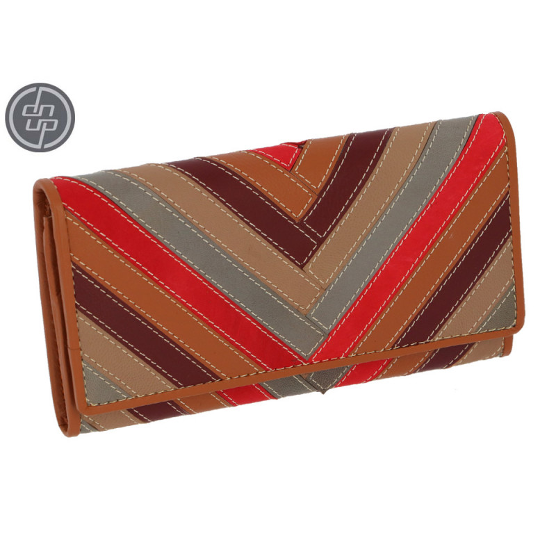 Portafoglio donna DNUP grande in pelle con inserti multicolor colori assortiti