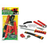 Set ninja giocattolo con katana e acc.ri