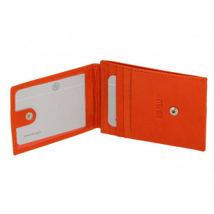 Portacarte DNUP in pelle con bottone colori assortiti