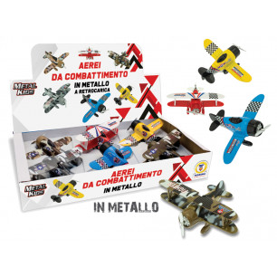 Aerei da combattimento in metallo a retrocarica display 6 pz