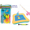 Set canna da pesca, pesciolini e vaschetta gonfiabile