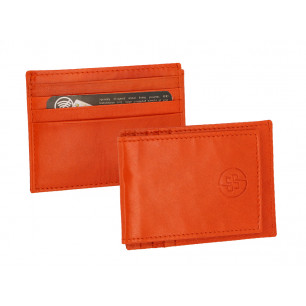 Portacarte DNUP in pelle con bottone colori assortiti