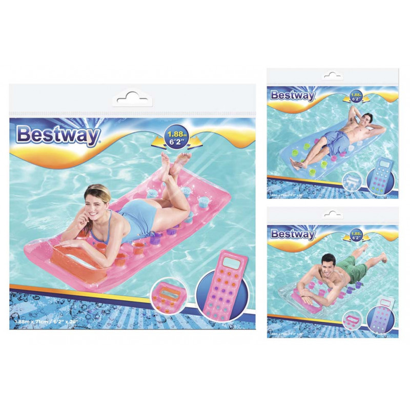 Materassino Bestway con bicchieri cm. 188 x 71 in 3 colori