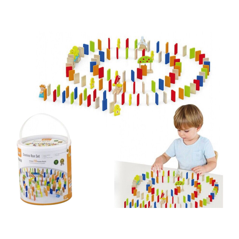 Gioco effetto domino 116 pz in legno