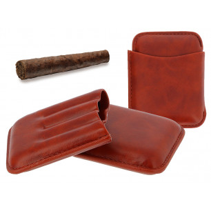 Astuccio portasigari per 4 mezzi toscani col. Marrone