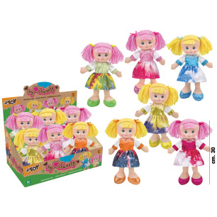 Bambola di stoffa cm. 30 display 6 pz