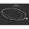 Collana Navigare con pietra verde e ciondolo ottagonale