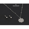 Parure Navigare con collana ciondolo intarisiato mod B e orecchini a lobo