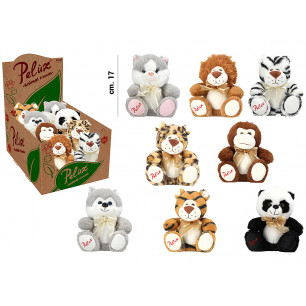 Peluche Pelux animali Selvatici cm. 17 display 8 pz