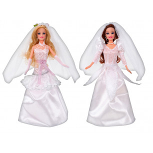 Bambola fashion con abito da sposa 2 ass.ti