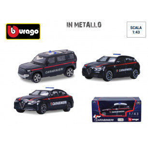 Modellini Bburago auto ass.te Carabinieri scala 1:43 die cast display 24 pz