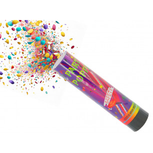 Tubo Popper a molla cm. 20 coriandoli multicolor