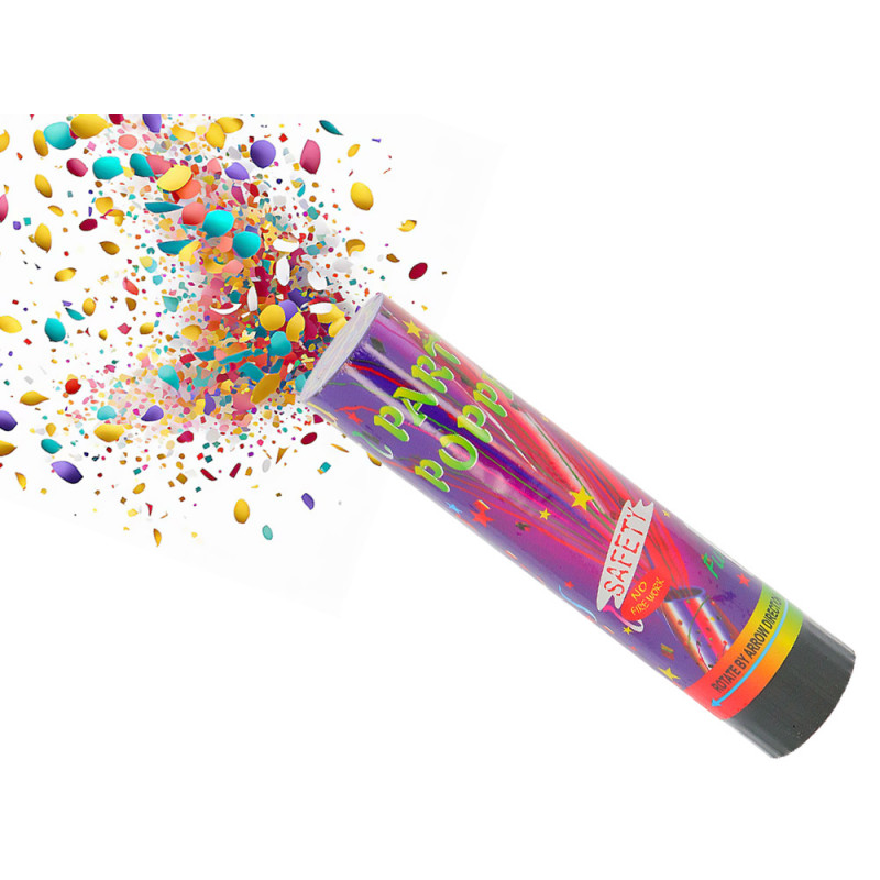 Tubo Popper a molla cm. 20 coriandoli multicolor