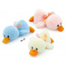 Peluche papero steso con fiocco cm. 27 in 4 colori