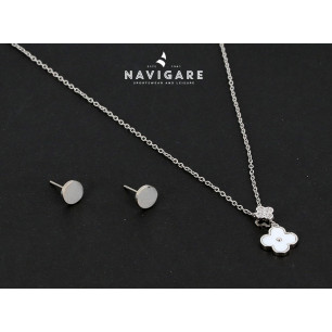 Parure Navigare con fiore e orecchini tondi