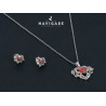 Parure Navigare con ciondolo e orecchini con strass colorati mod D