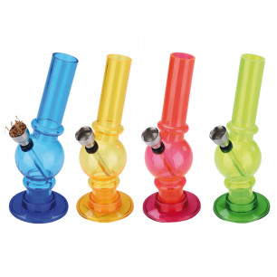 Bong in plastica colorata cm. 15 display 12 pz ass.ti