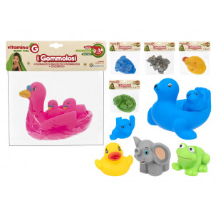 Busta famiglia animali gommolosi 5 ass.ti