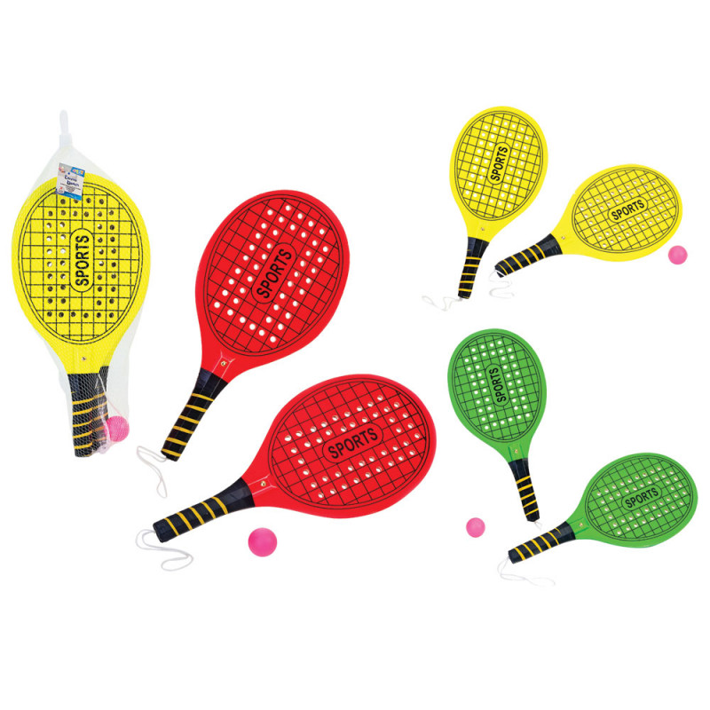 Set racchette da spiaggia con pallina 3 colori