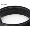 Cintura Police in pelle nera con fibia clips