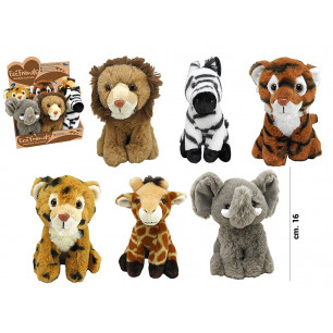 Peluche animali della savana cm. 16 display 6 pz