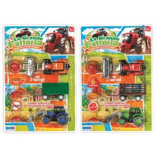 Set la grande fattoria con trattori, rimorchi e accessori 2 ass.ti