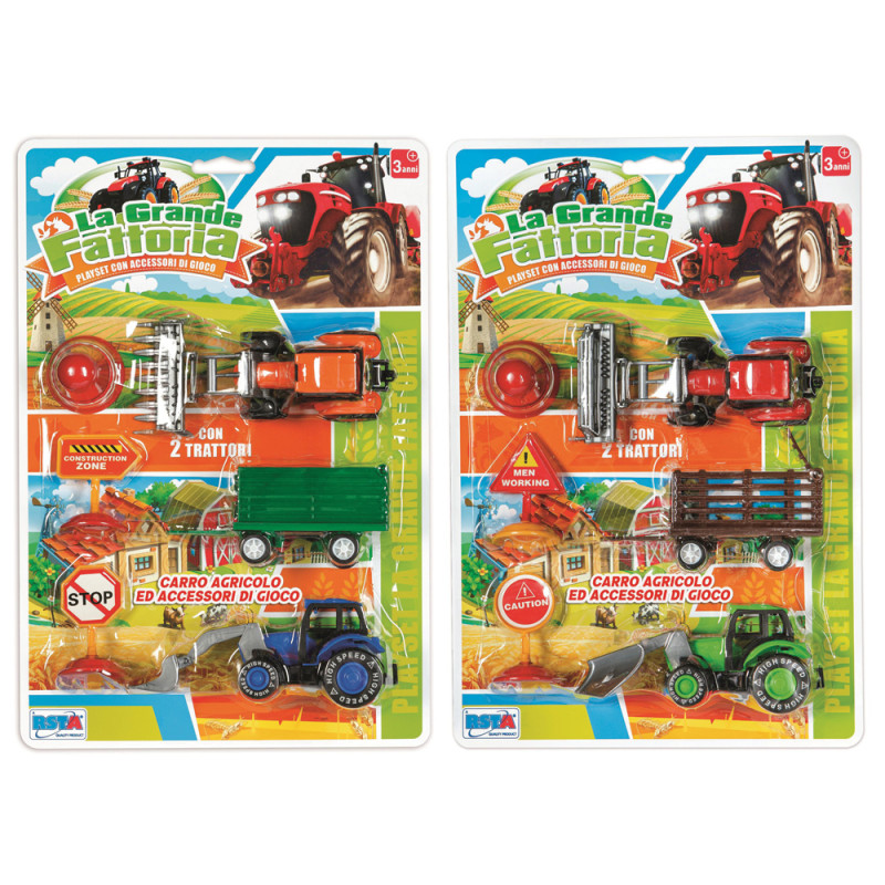 Set la grande fattoria con trattori, rimorchi e accessori 2 ass.ti
