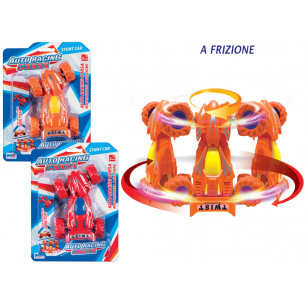 Auto racing con meccanismo spin top a frizione 2 ass.ti