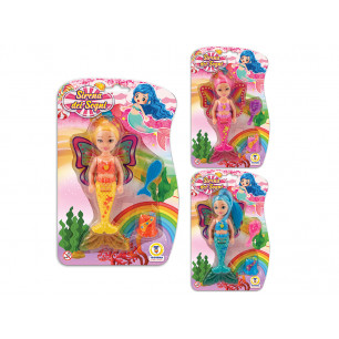 Blister magica sirena con ali e accessori 3 ass.ti