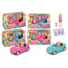 Bambola Mini Evelyn con auto cabrio e accessori 2 ass.ti