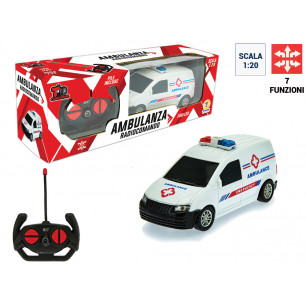 Radiocomando ambulanza con fari LED 7 funzioni scala 1:20