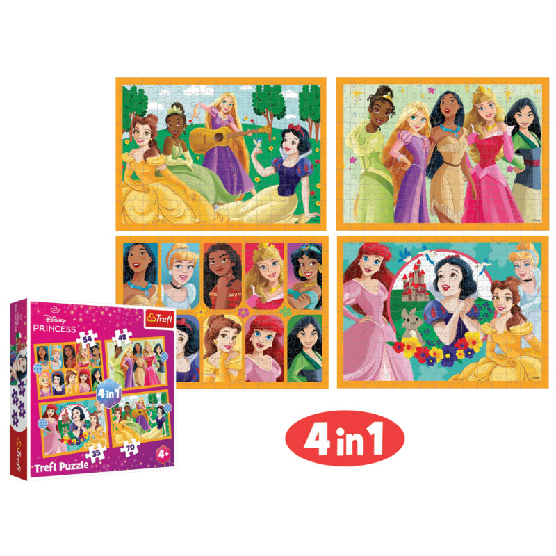 Puzzle Trefl 4 in 1 Principesse Disney